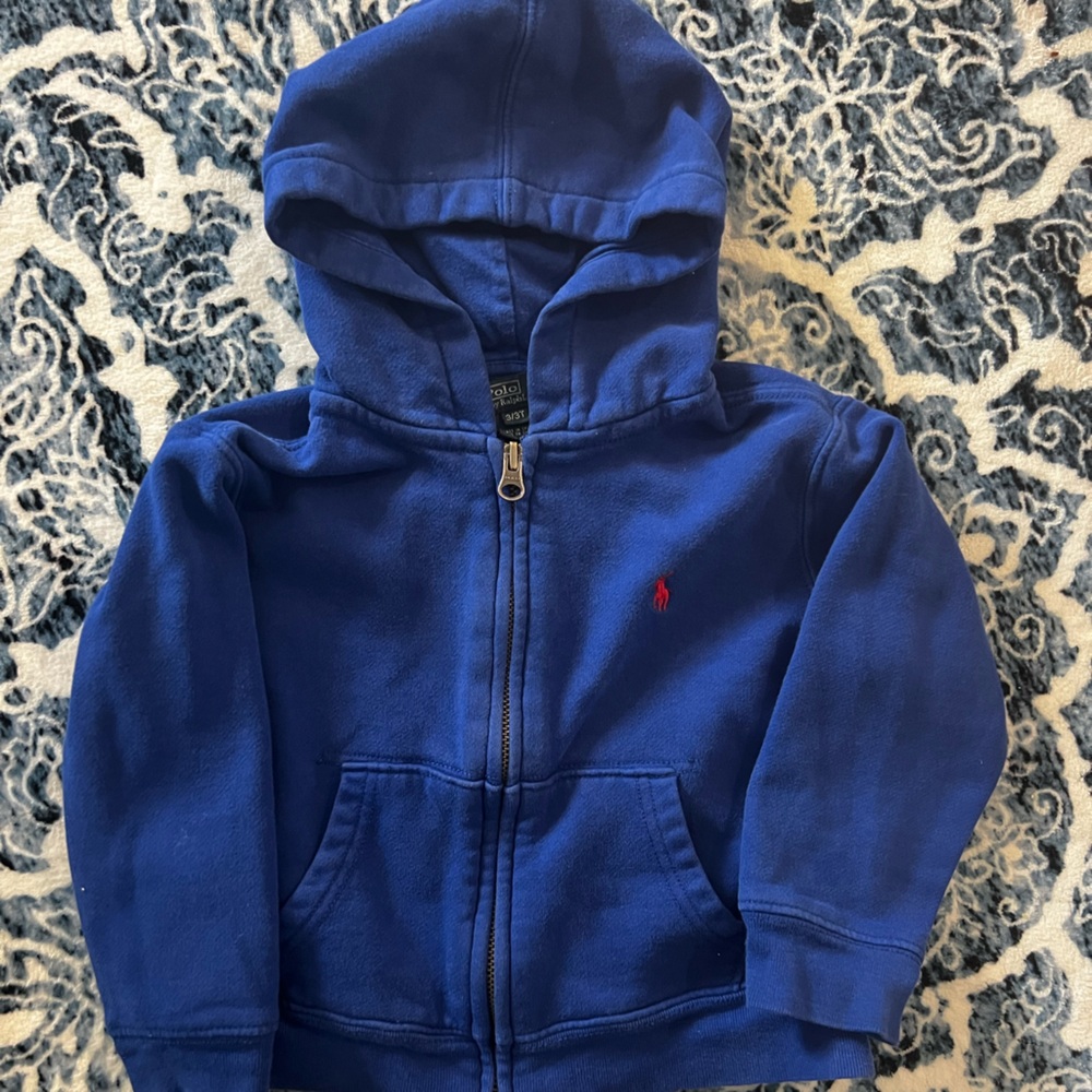 Polo Blue Zip-Up Hoodie 3T